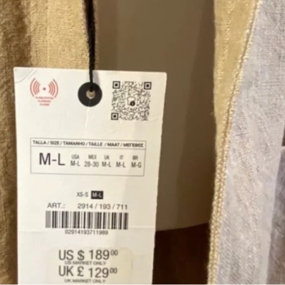 Zara Women’s Linen Duster Coat M-L NWT - Picture 6 of 6